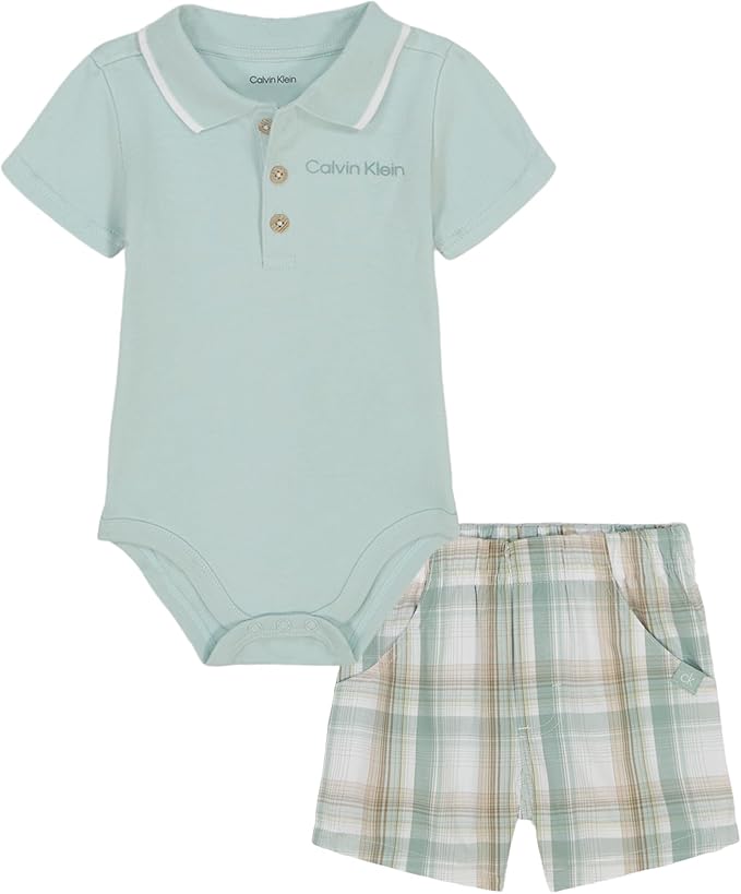 Calvin Klein baby boy 2pc Polo Short Set