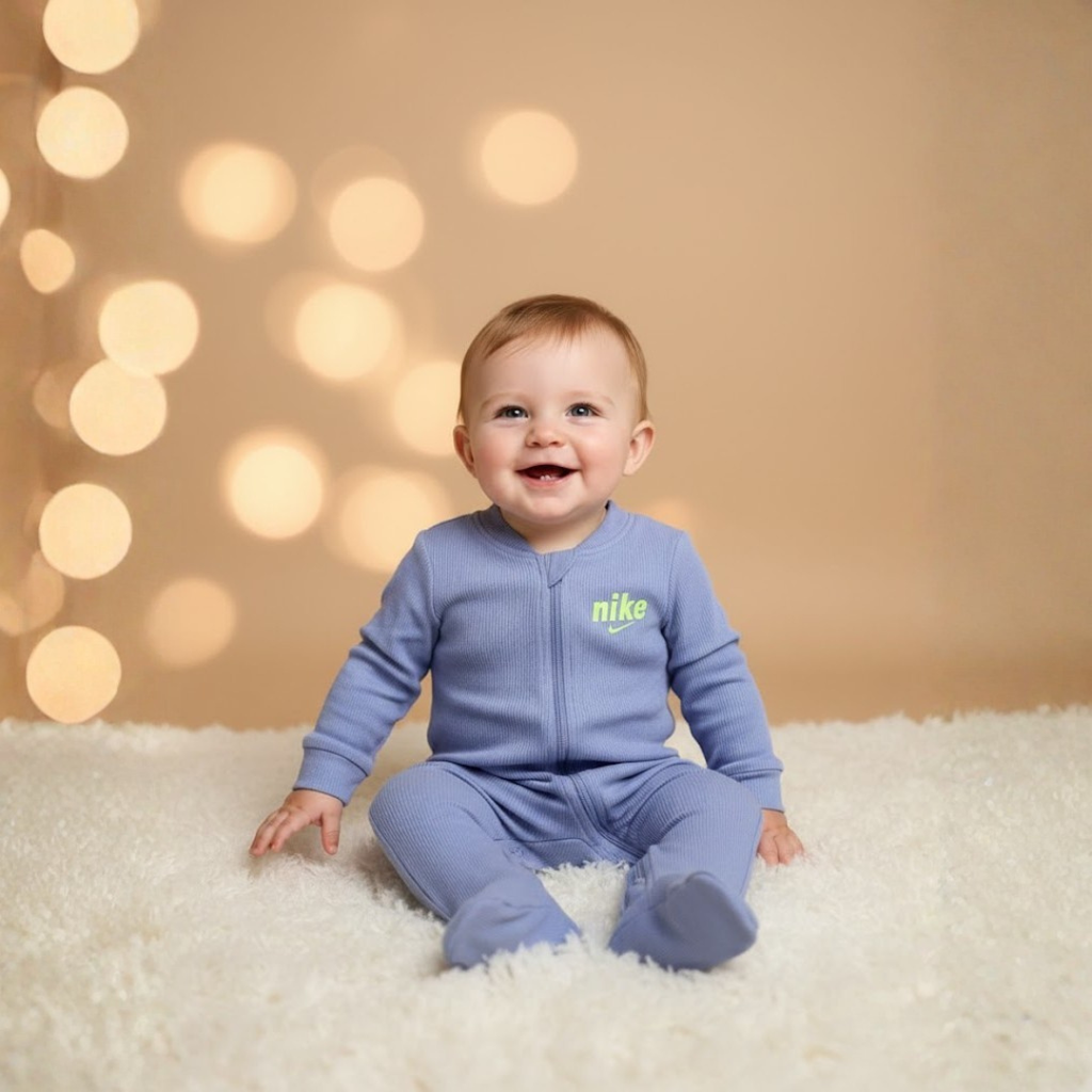 Nike Periwinkle Ribbed Footed Jumpsuit