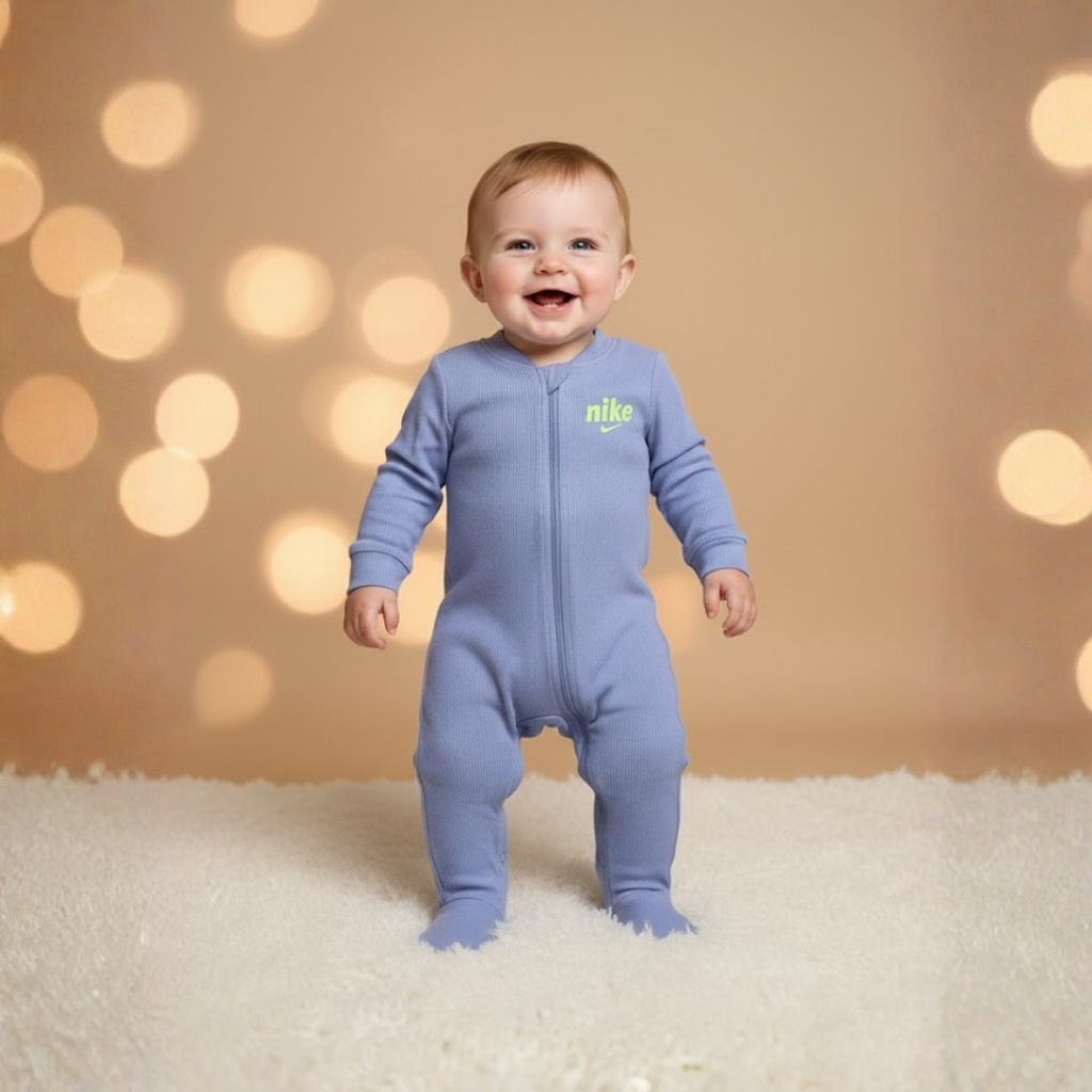 Nike Periwinkle Ribbed Footed Jumpsuit