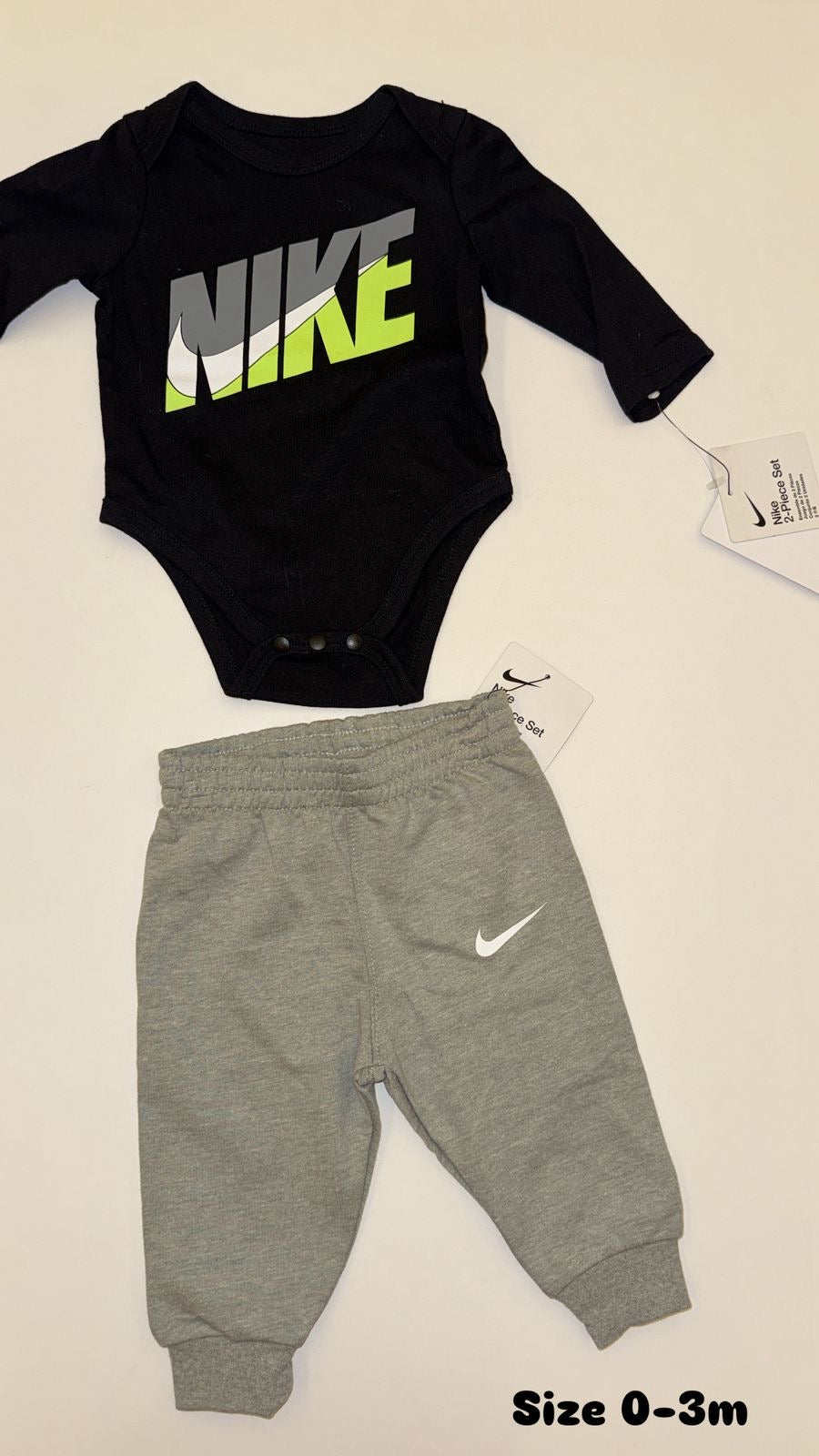 Nike Neon Logo Bodysuit &amp; Jogger Set